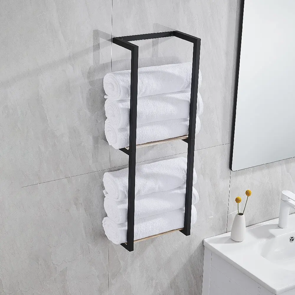 new towel rack holder Stainless steel wall-mounted storage rack Bathroom Household multi-functional Multilayer bath towel holder