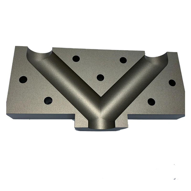 Custom CNC Milling Aluminum Alloy Y-junction Block Hard Anodizing Fluid Channel Machining Parts