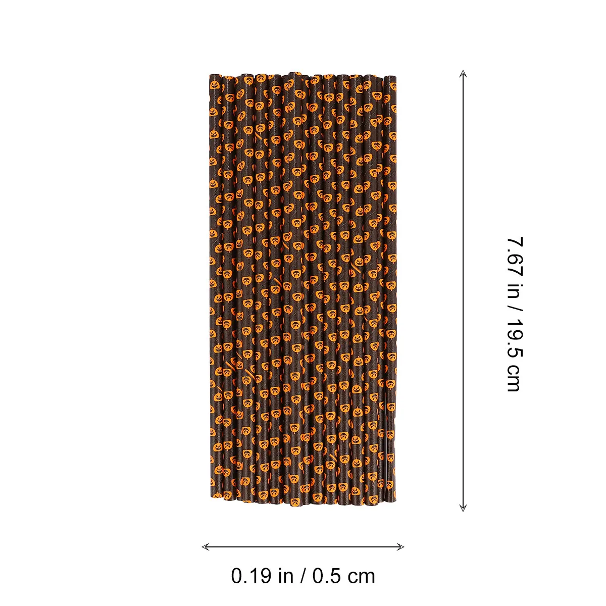 125Pcs Halloween Themed Paper Straws Degradable Safe Thick Disposable Drinking Straws for Coffee Shop Tea Home Bar Use