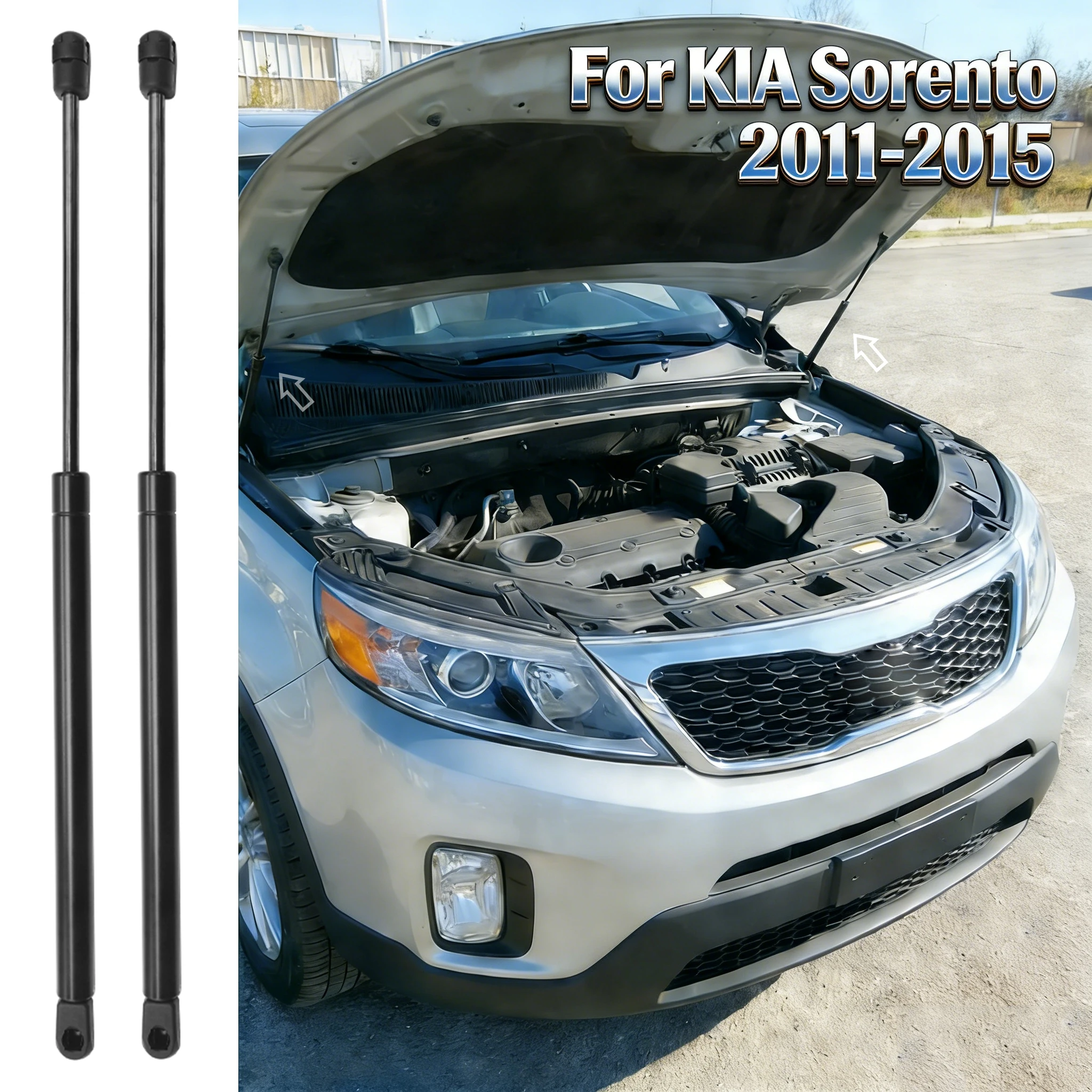 2pcs Front Hood Lift Supports SG350009 Bonnet Gas Spring Struts Shock Car Accessories For KIA Sorento 2011 2012 2013 2014 2015