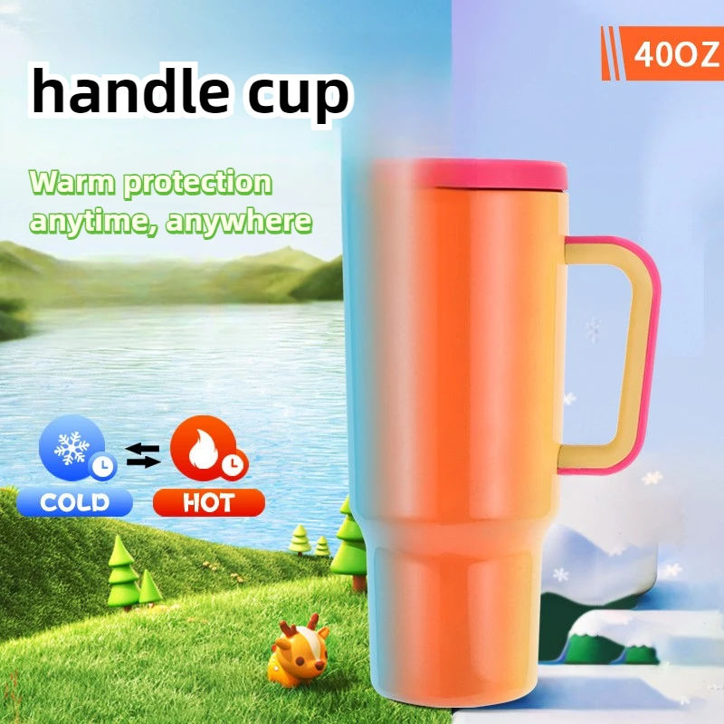 

ZOUNICH New 40oz Handle Cooling Ice King Cup 304 Anti Drop Cooling Portable Car Cup