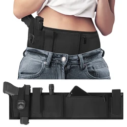 New Belly Band Gun Holster Concealed Carry Waist Band Pistol Holster Magazine Bag Belt Holster Outdoor Hunting Fitness Defense