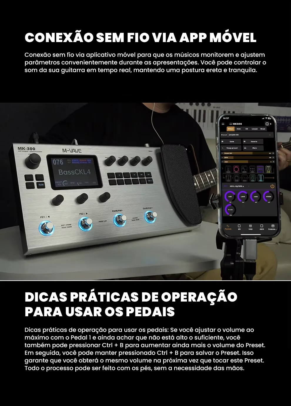 معالج جيتار متعدد التأثيرات M-VAVE MK-300 |   ANN النمذجة العصبية 120AMP/360FX |   10h 150s ستيريو لوبر 128 طبل ميدي داو