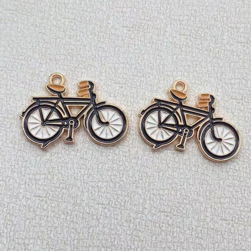 10pcs Vintage Enamel Camera Bicycle Charm for Jewelry Making Earring Pendant Bracelet Necklace Accessories Diy Craft Supplies