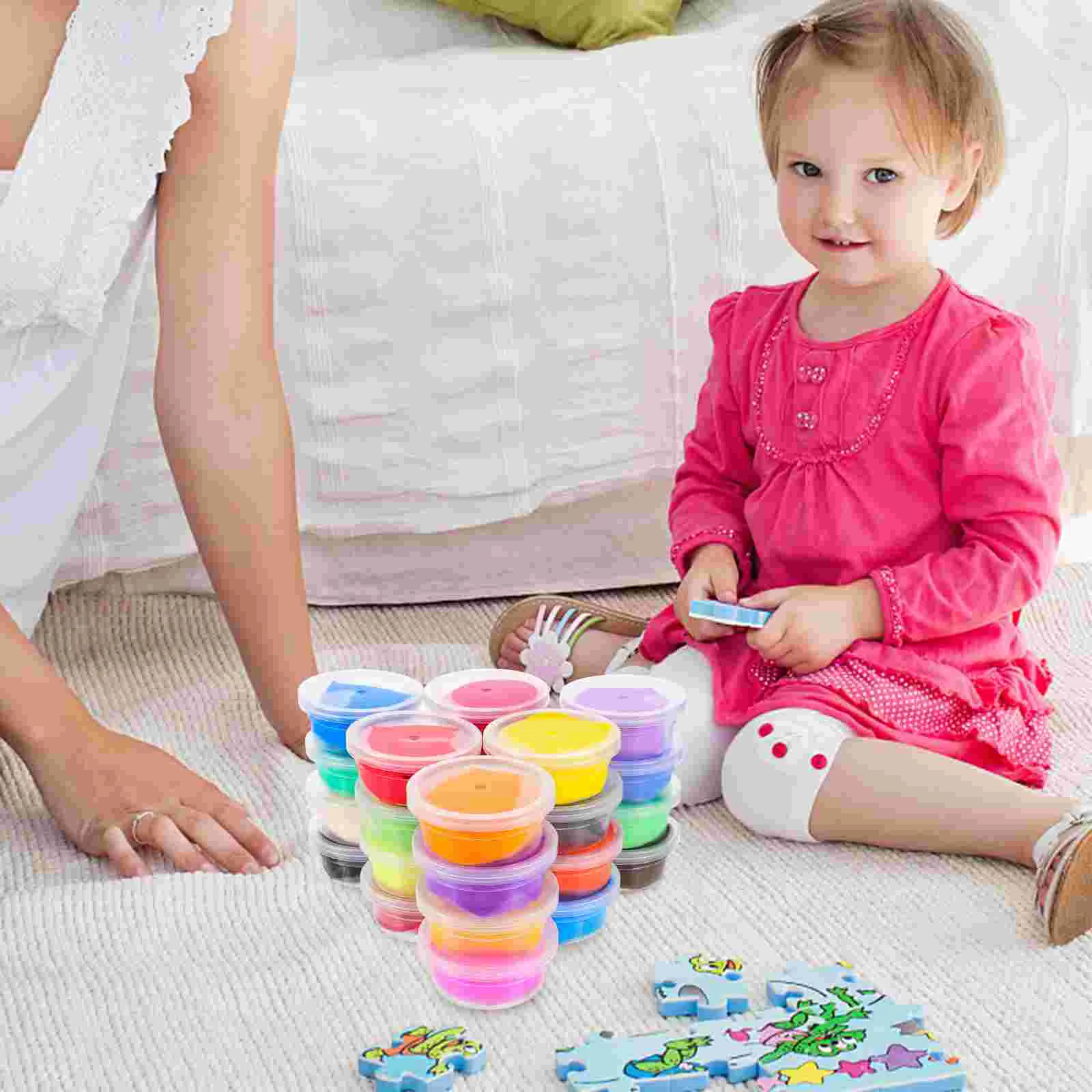 Children's Clay Toy Dry Crafts Tools Playthings Bright Color Sculpting Dryer Modeling Clays Toddler Light