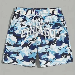 Summer Men Camouflage Sports Shorts Kids Chicago Hawaii Beach Shorts Boys Girls Casual Shorts Adult Daily Short Pants Streetwear