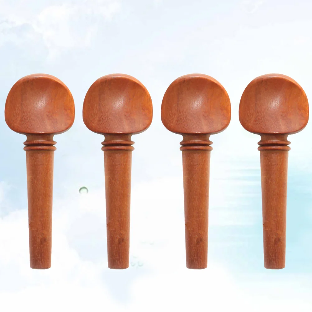 

4 Pcs Violin Tuners Long-lasting Hooks Jujube Wooden Turning Peg Accessories Pegs for Sale Axes Bamboo