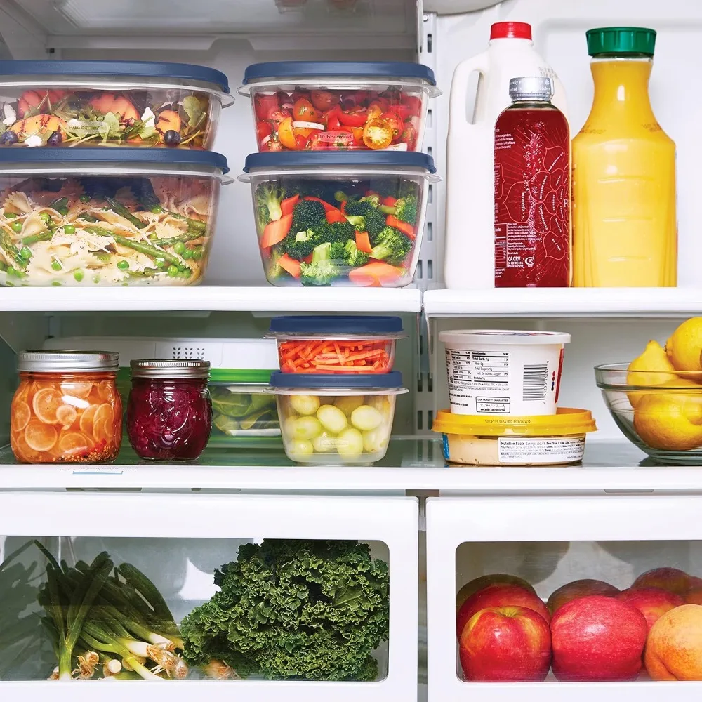 42피스 스택형 식품 보관 용기 세트, 전자레인지 및 식기세척기 사용 가능, 주방 정리용 BPA 프리