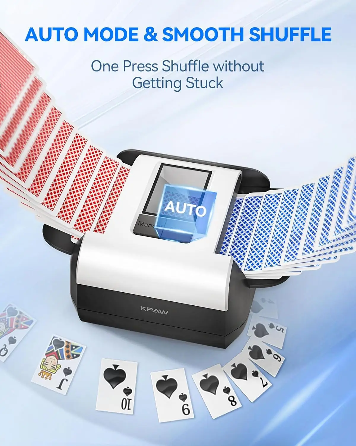 Professional Automatic Card Shuffler Machine 1-2 Decks Low Noise Rechargeable Portable Durable One Press Shuffling Texas