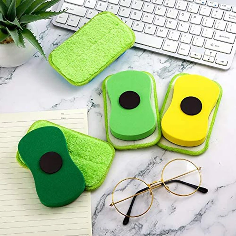 6Pcs Washable And Reusable Microfiber Chalk Eraser Magnetic Chalkboard Dry Erase Detachable Chalkboard Eraser