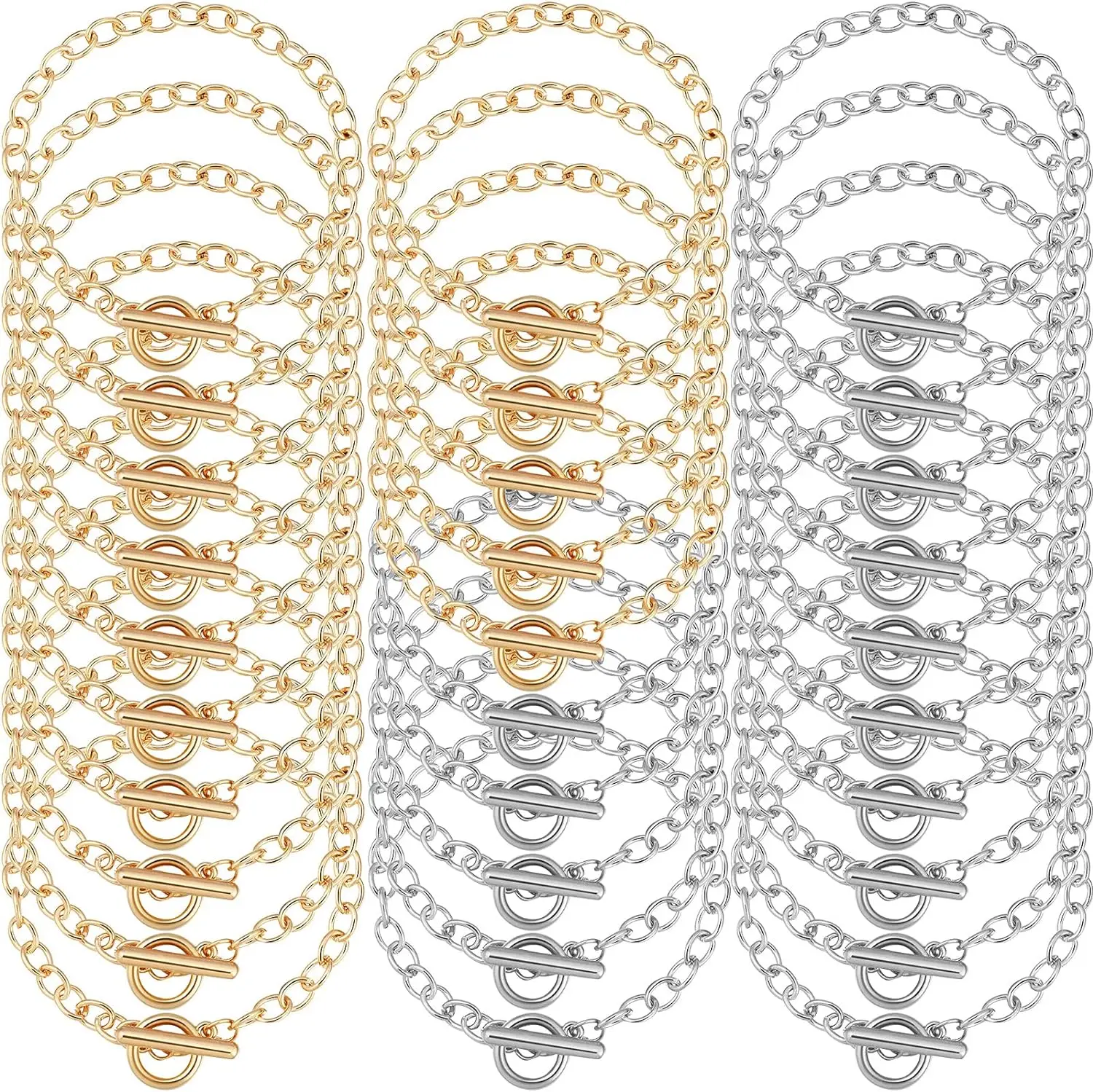 30-Piece Gold/Silver DIY Snake Chain Set (Includes Pliers) – For Creating Stylish Bracelets, Necklaces, and Other Accessories