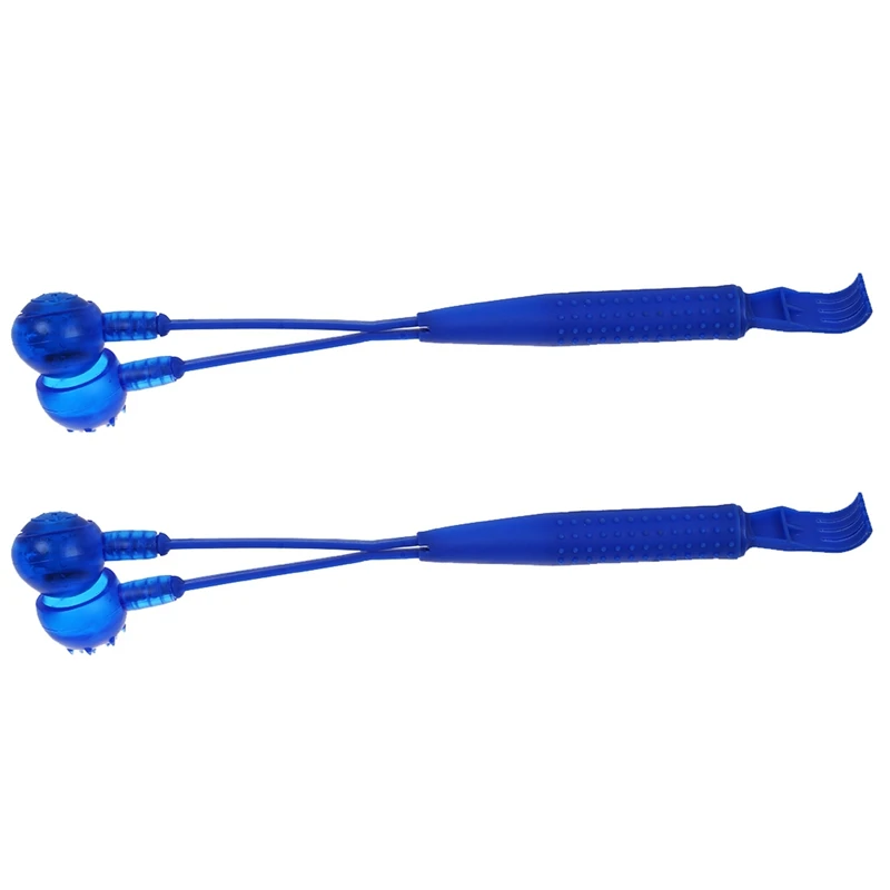 

2X Plastic Blue 2 In 1 Magnetic Hammer Knock Massager Back Scratcher