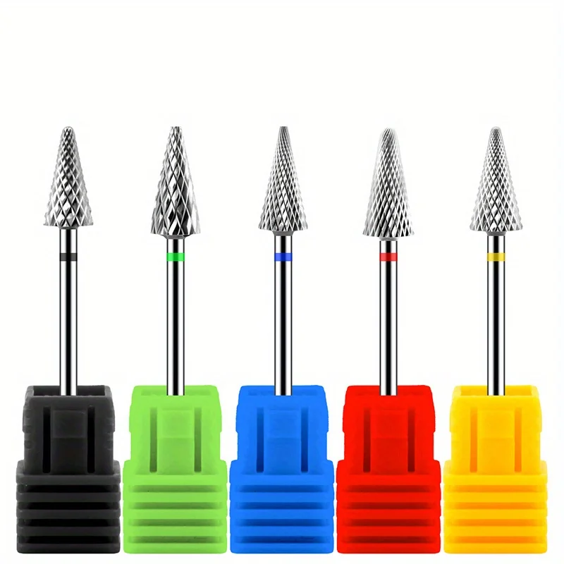Punta da trapano per unghie professionale a forma di cono in metallo duro 3/32 "fresa per manicure utensile per accessori per trapano elettrico con fresa rotativa
