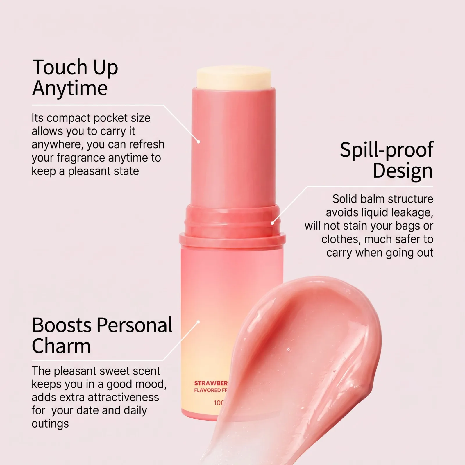Beauty Care Duftstick Erdbeer-Süßfruchtiger Langanhaltender Duft Tragbar für Reisen Tägliches Pendeln Dates Frauen Geschenk – Detail 5