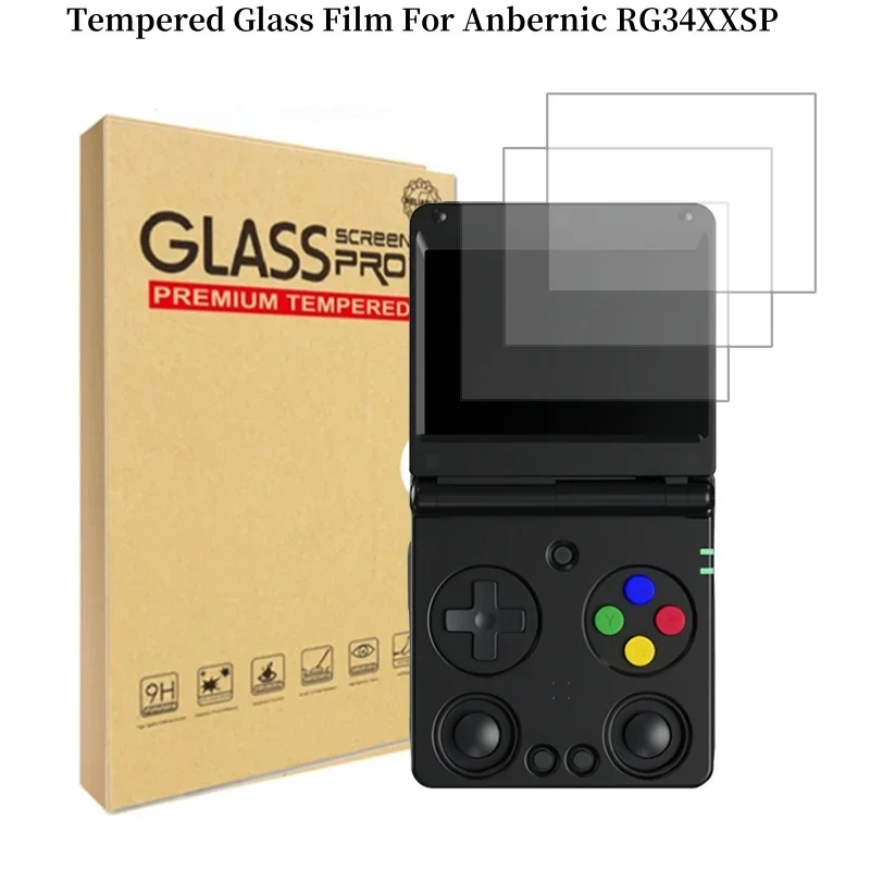 Anbernic RG34XXSP スクリーンプロテクター HD 強化フィルムアンチスクラッチ RG34XX SP 強化ガラススクリーンプロテクターギフト