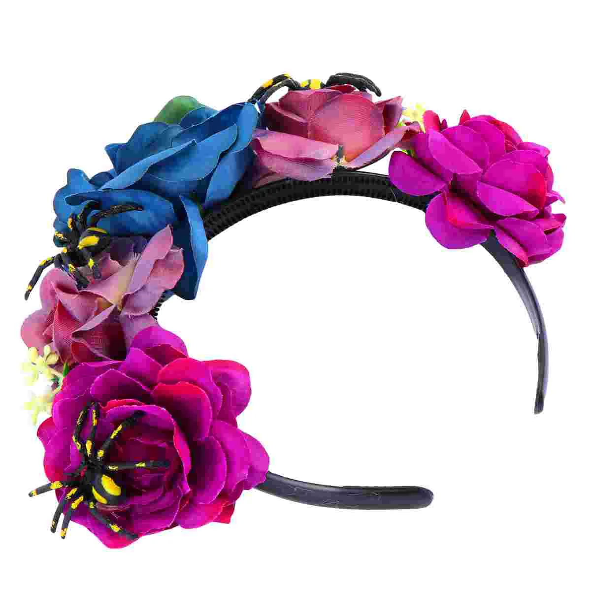 

Halloween Spider Rose Headband Makeup Flower Imitation Hairband Floral Garland Hoop Fabric (Polyester) Women's