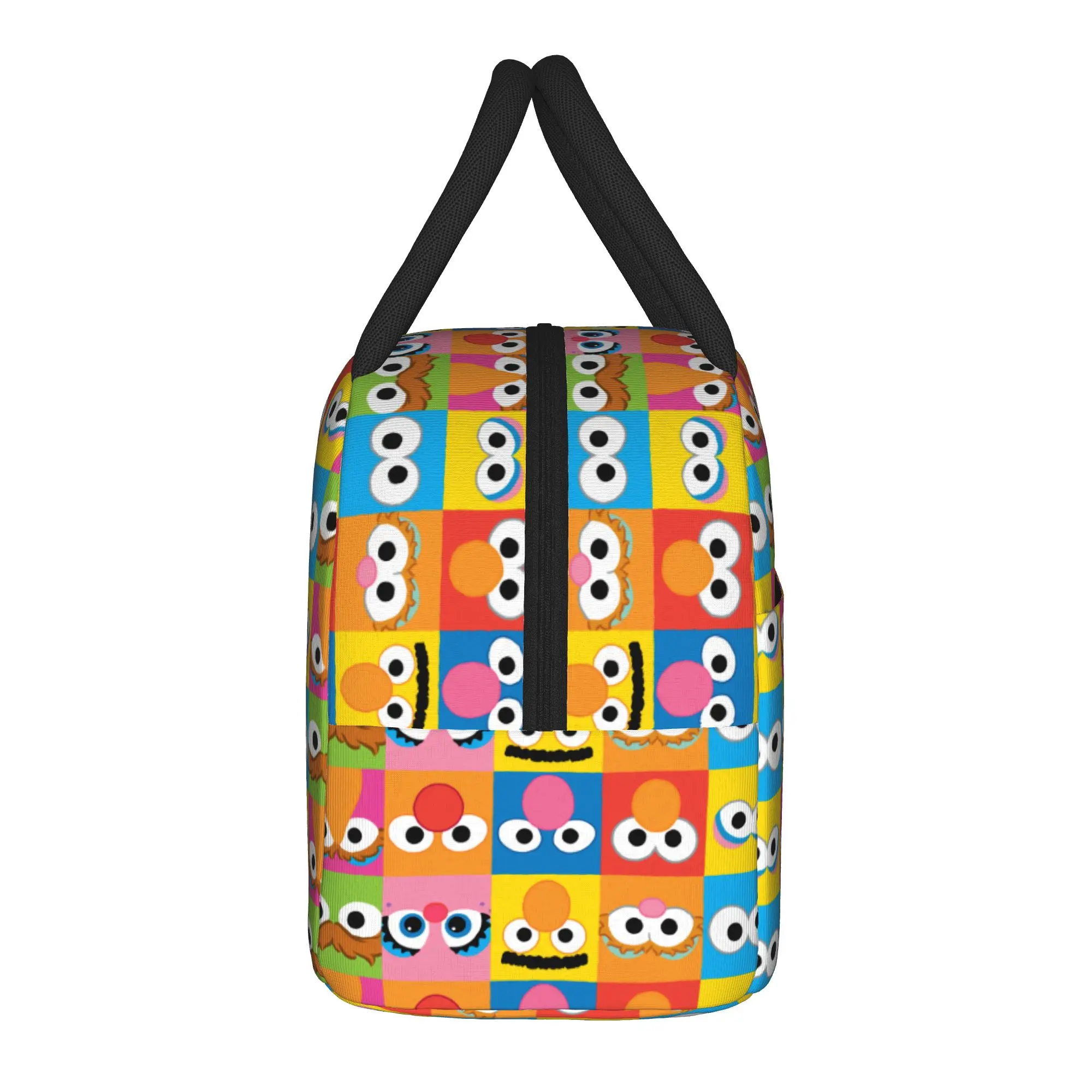 Sesames Streets Eyes Insulated Lunch Bag Thermal Bag Reusable,Lunch Container  Portable Lunch Box Tote Food Handbags College