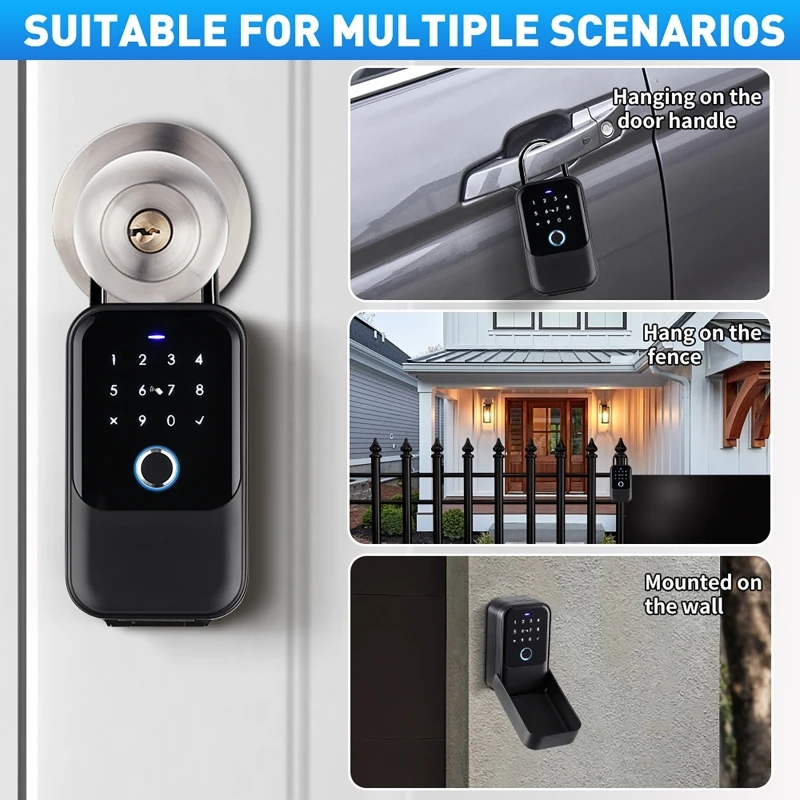 

Водонепроницаемый сейф для ключей, умное хранилище по отпечаткам пальцев, секретный сейф для ключей Tuya или приложение Bluetooth-Wi-Fi, концентратор, разблокировка навесного замка