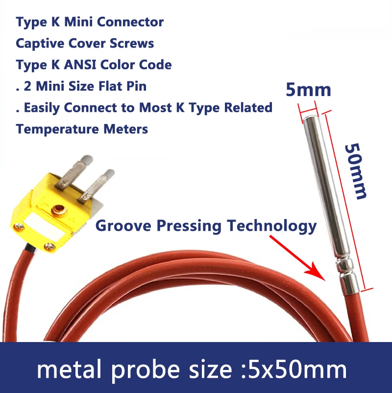 Waterproof Temperature Sensor PT100 PT1000 RTD Probe Platinum Resistance Detector High Precision Silicone Cable Mini Connector