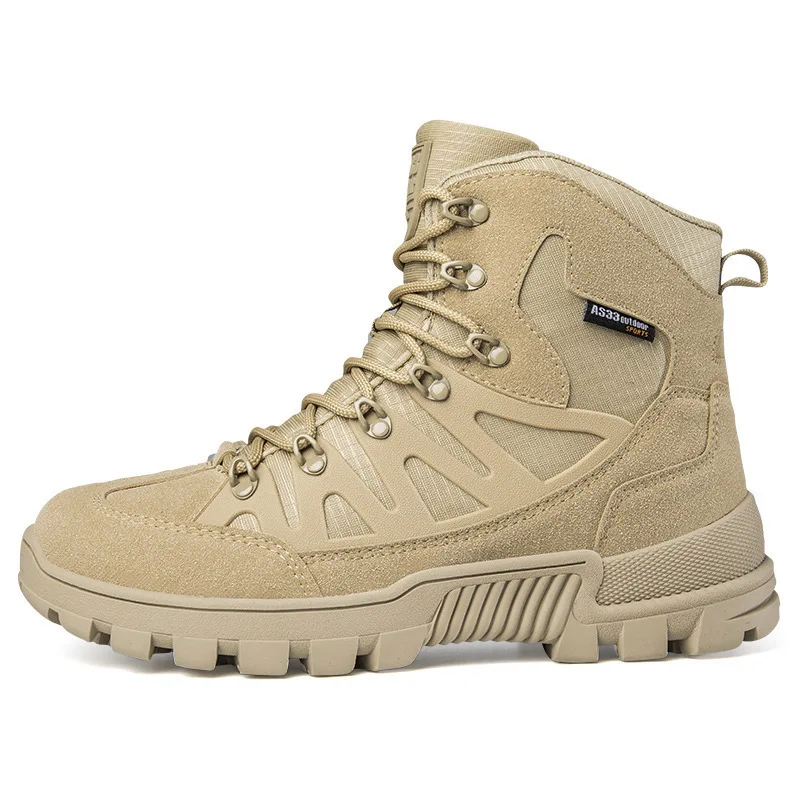 Autumn and Winter Men's Boots Mid Calf Basic New Delta Combat Boots Outdoor Training Hiking Shoes Men's Shoes Khaki