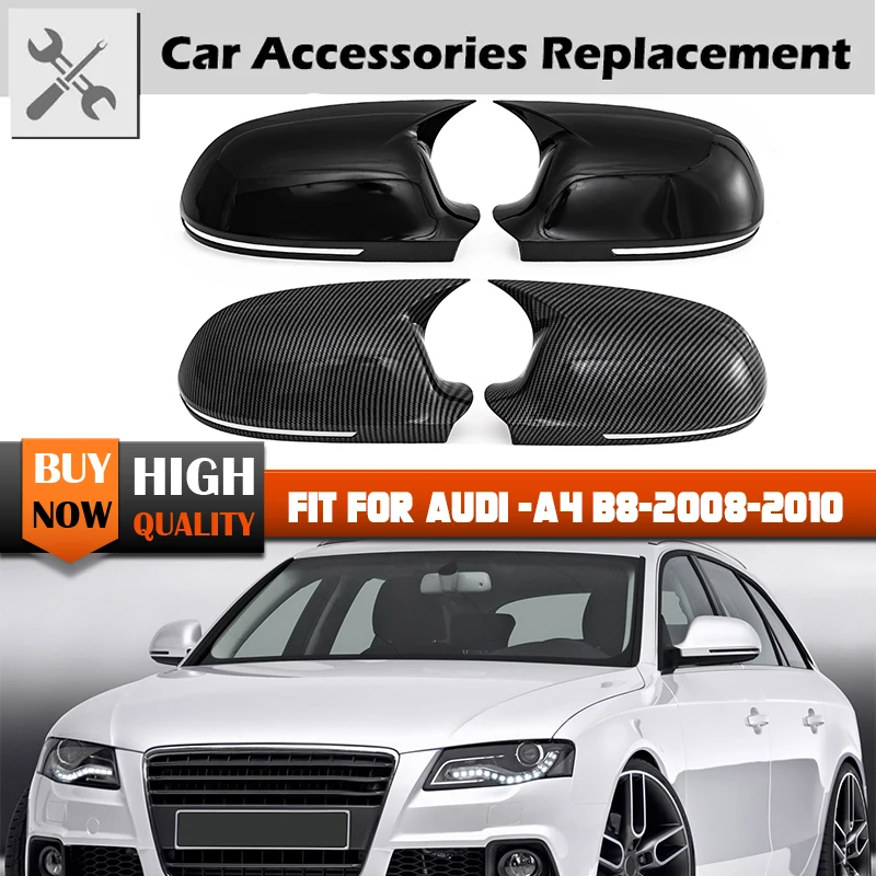 OX Horn Side Rearview Mirror Cover For Audi A3 A4 B8 A5 A6L A8L RS6 S8 Q3 Signal Light Protection Cover Carbon Fiber Look Add On