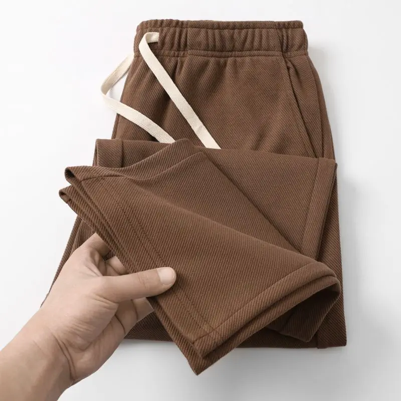 Pantalones rectos sueltos para hombre, pantalones hasta el tobillo con cintura elástica y rayas diagonales, pantalones de chándal informales para exteriores para primavera y otoño