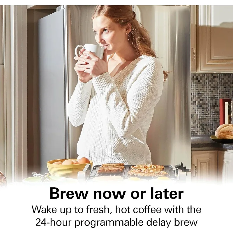 14-Cup Programmable Coffee Maker with Easy Measure Light-Up Reusable Filter, Removable 70-Ounce Water Tank