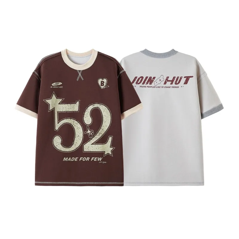 

Vintage Streetwear Number Printed T-shirt Men's Round Neck Short Sleeve Graphic T-Shirt Summer Tops Comfortable Breathable Tees