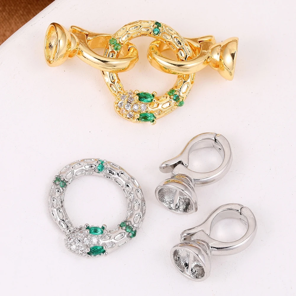 Juya hand gefertigte 18 Karat vergoldete versilberte kreative Verschlüsse Schlösser Verschlüsse Zubehör für DIY Handarbeiten Perlen Perlen Schmuck herstellung – Detail 3