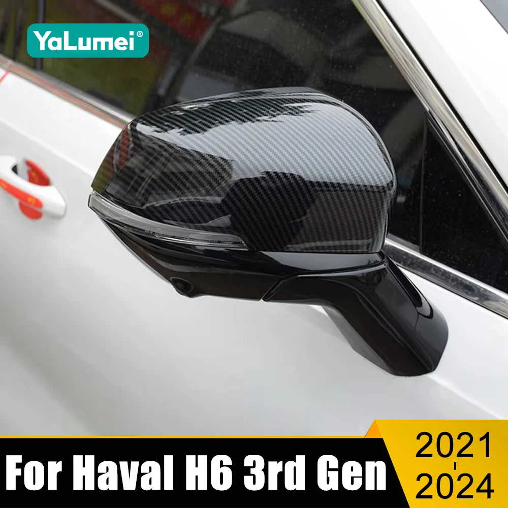 

ABS Car Rearview Mirror Cover Cap Shell Housing Door Side Wing Mirror Case For Haval H6 3th Gen 2021 2022 2023 DHT Accessories