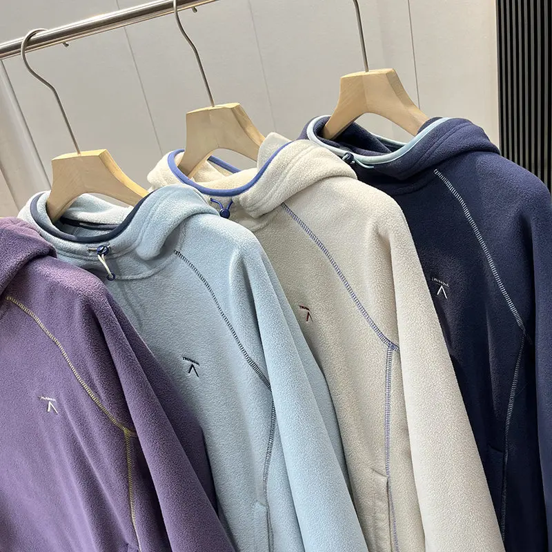 Outdoor-Sport-Daunenpullover mit Kapuze für Klettern, Wandern, Camping, Angeln, lässiges und entspanntes Oberteil für Männer und Frauen – Detail 3