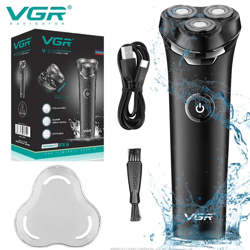 VGR Wet/Dry Powerful Electric Shaver For Men Facial Electric Razor Washable Beard Shaving Machine Rechargeable