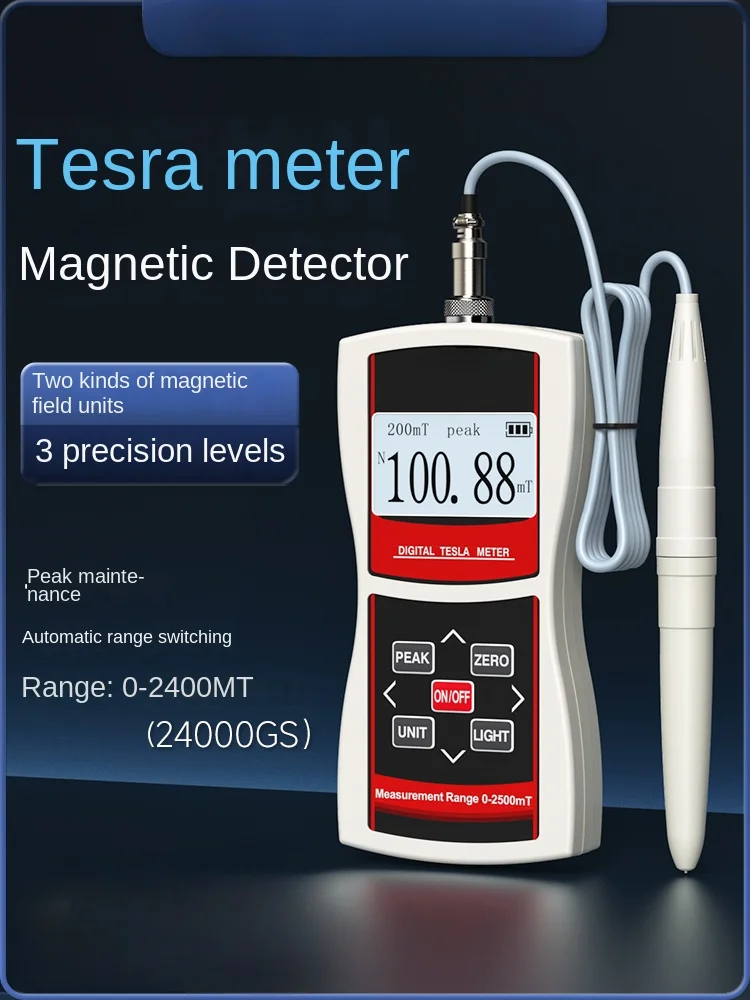 Gaussmeter, Magnetic Field Tester, Magnetic Strength Detection, Magnetic Strength,  Flux Measurement, Tesla