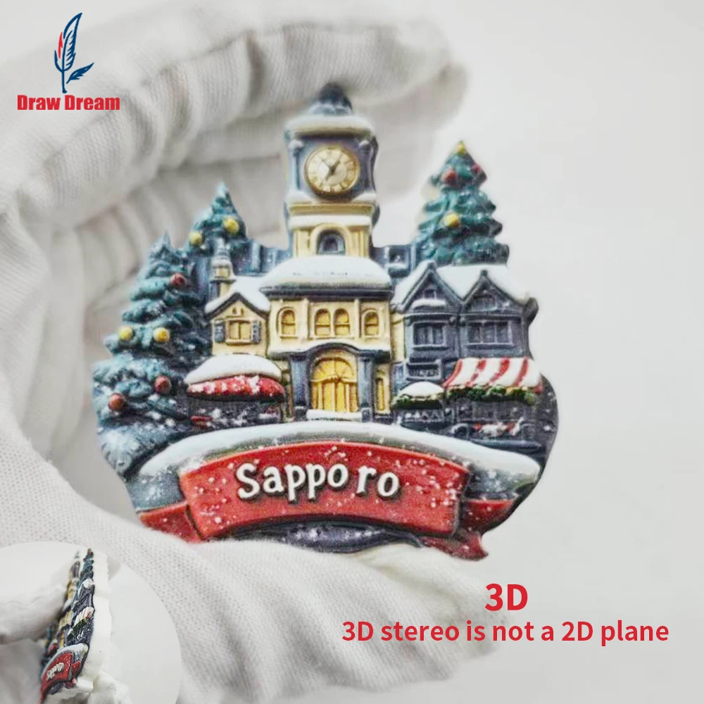 1Pc Sapporo Refrigerator Magnet, World Travel Souvenir Collection, Suitable for Home and Office Decoration, Personalized Exclusive Travel Souvenir Magnetic Refrigerator Magnet, Home Decoration, Kitchen, Room, Office, Cabinet Crafts, Gifts, Holiday Souvenirs, Exquisite Small Gifts