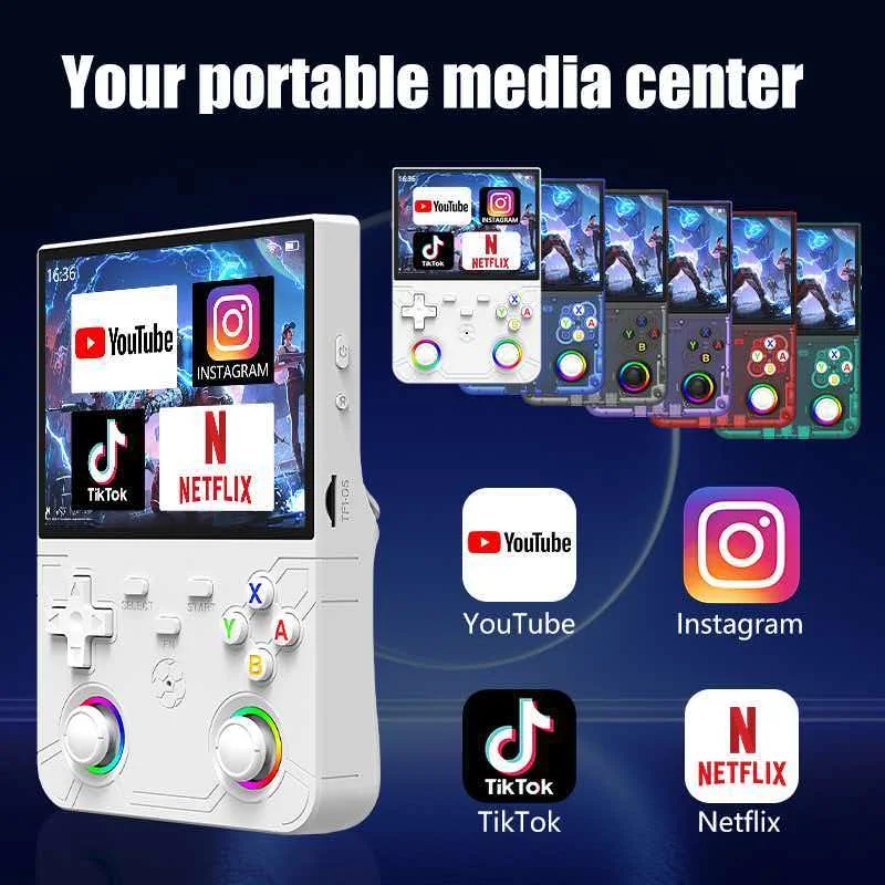 New R36 Ultra X 4.5-inch IPS Screen with Built-in Youtube TK and Other Players, Retro Game Console, Christmas Gift