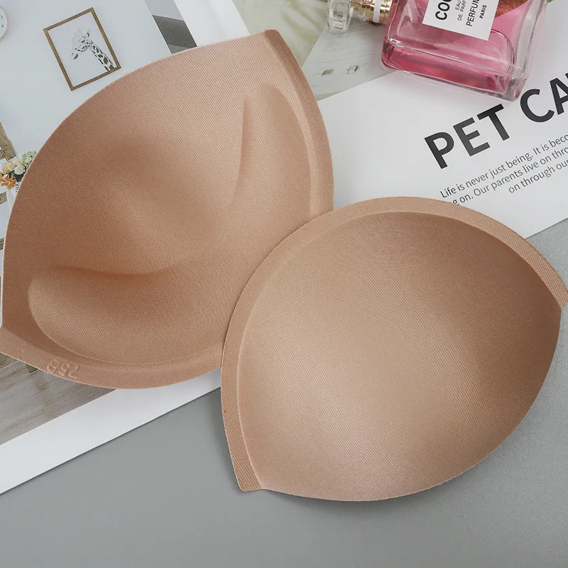 Hurtownia 5 par New Dark Nude 75B 80B 85B 90B Semicircle Push Up Pads Bra for Wedding Dress Swim Underwear Bra Cups Chest Pad