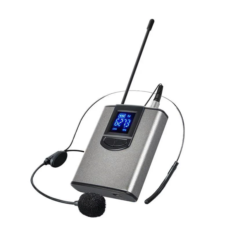 UHF portátil sem fio Headset, lapela microfone lapela, Bodypack transmissor e receptor, 1/4 "Saída, Live Per Order