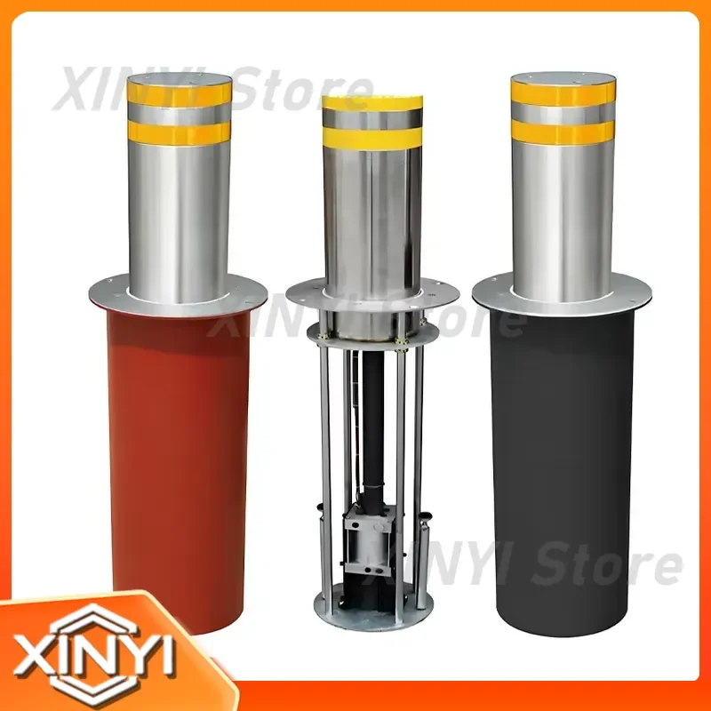 for 219mm Stainless Steel Hydraulic Semi Automatic Rising Bollard Traffic Barrier Smart Anti Terrorism Lifting Column with