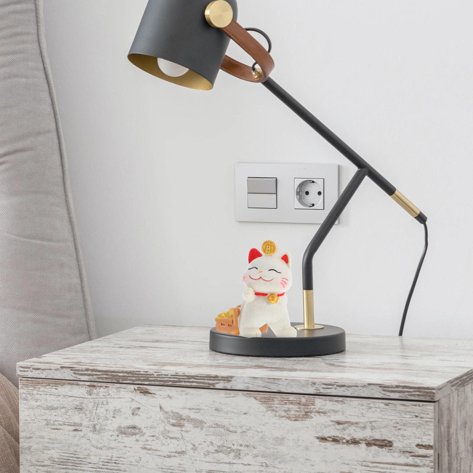 

Lucky Figurine Decoration Home Office Accessory Resin Statue Prosperity Symbol Cat Figurines For Kids Cute naments