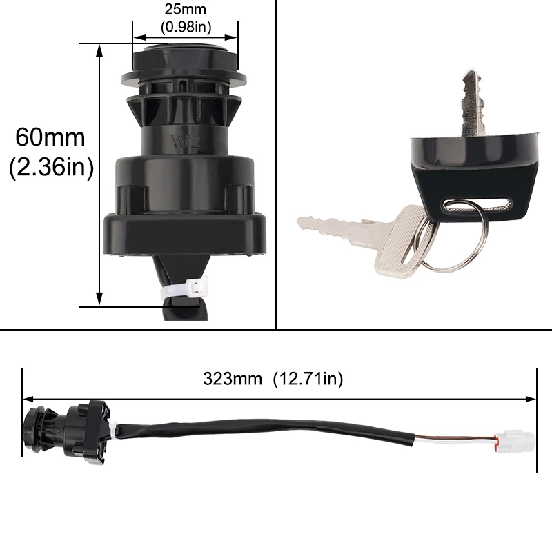 Motorcycle Ignition Key Switch Electric Door Lock For Kawasaki KFX450R  KVF400C Prairie 300 360 400 KVF300B KVF400D KVF300A
