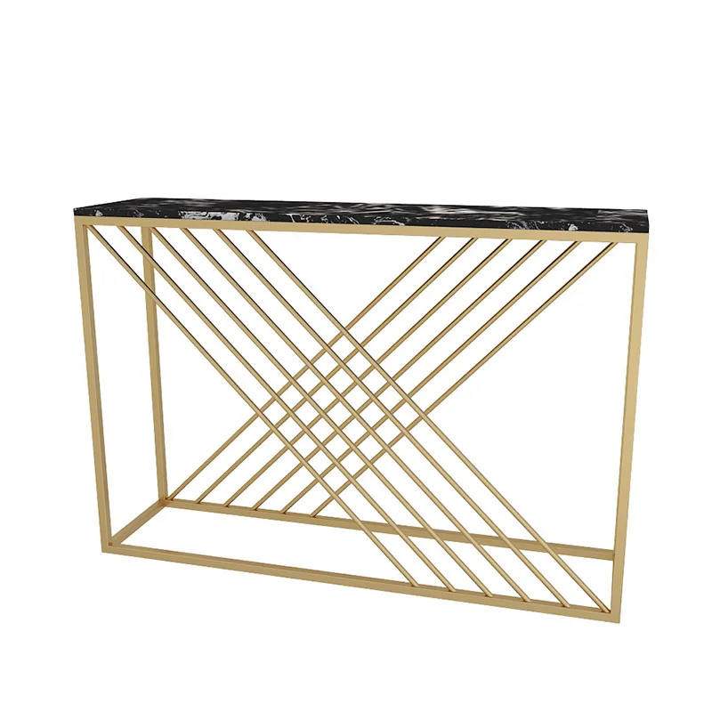 

Modern Fashion Bar Entrance Table Simple Creative Decorative Cabinet End View Shelf Iron Marble