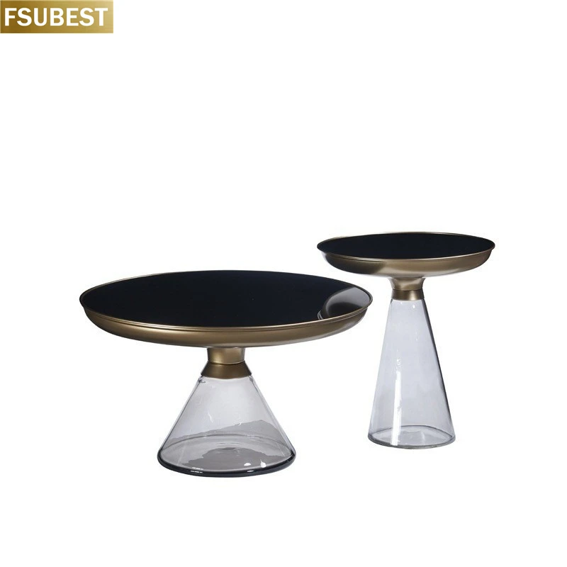 

Modern Light Luxury Coffee Table Minimalist Style Glass Small Round Table Living Room Furniture Designer tavolini da salotto