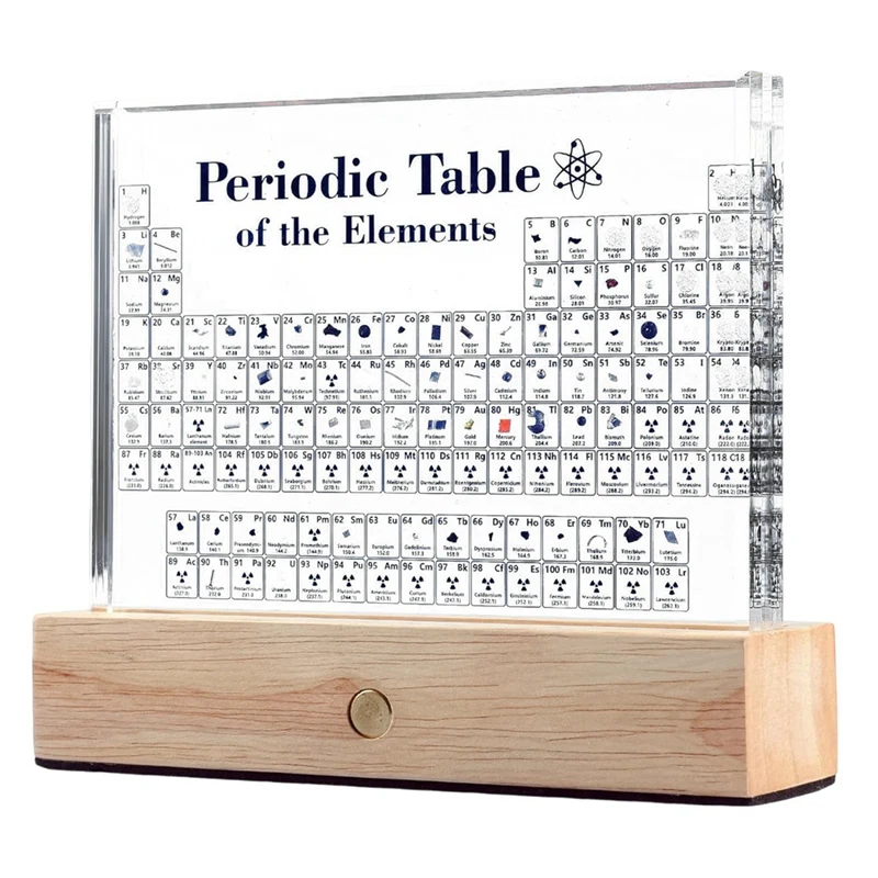 Periodic Table With Real Elements Inside, Table Of Elements, Acrylic Periodic Table Display With 83 Real Samples, Easy To Use