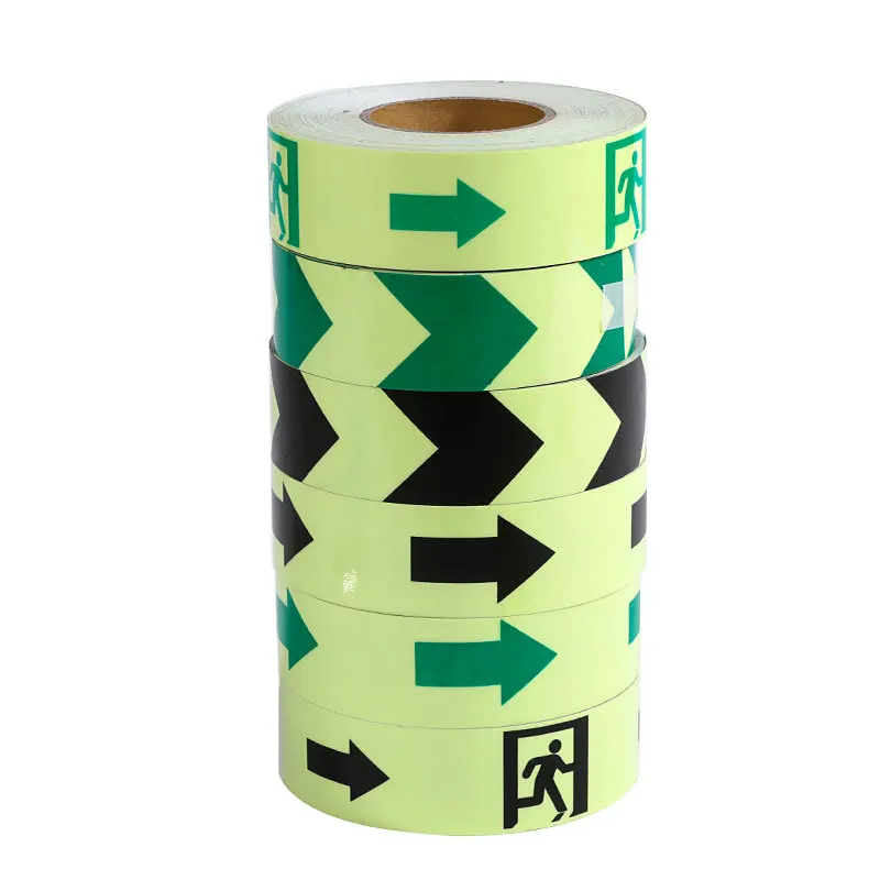 5cm Safety Arrow Guide Exit Glowing Sticker Fluorescent Luminous Tape