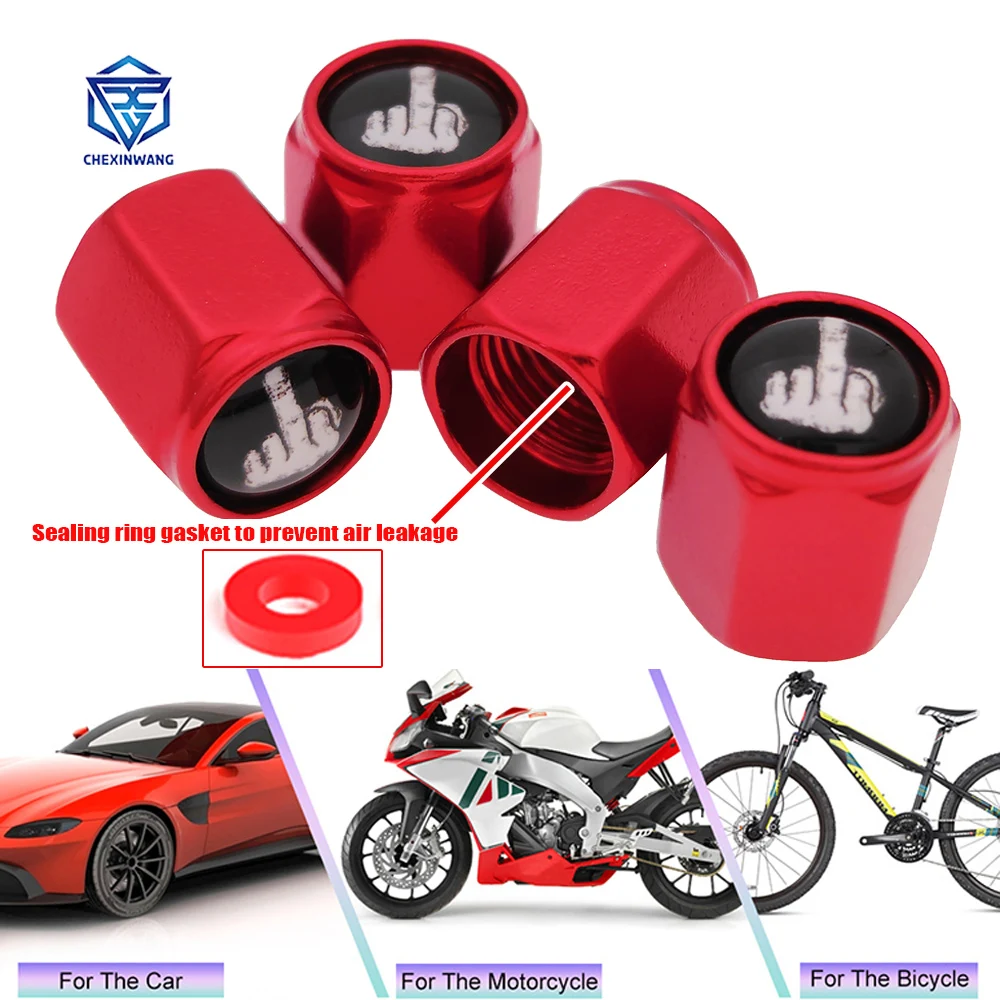 

4PCS RED Wheel Tire AIR Valve Cap Aluminum Alloy Car Tire Valve Caps Tyre Rim Stem Covers For Automobiles Motorcycles Truck Bike