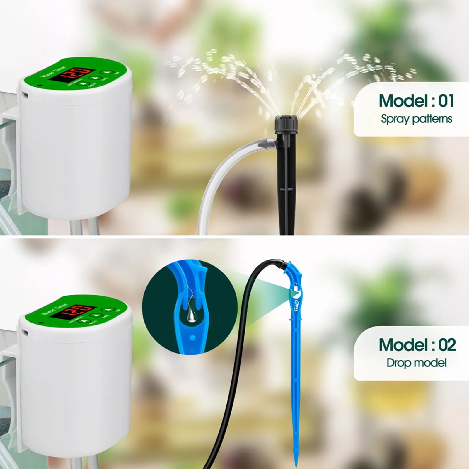 

Automatic Watering System Timed Drip Irrigation Kit with Adjustable Timer & Smart Control Garden Terrace Potted Plants Vacation