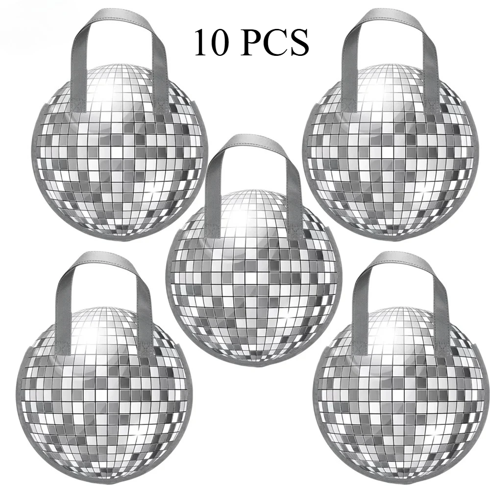 10 Stück Disco-Geschenktüten Disco-Ball-Geschenktasche Retro-Tasche 70er 80er 90er Junggesellinnenabschied Geburtstag Tanzparty-Gastgeschenk – Detail 1