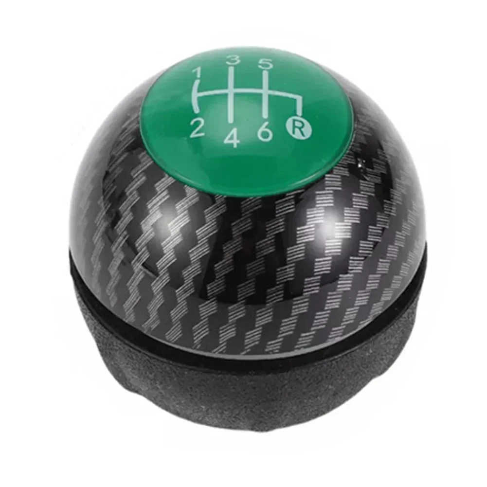 5/6 Speed Gear Shift Knob Carbon Fiber Green Cover Replacement Parts For Fiat 500 2012-2018 For Fiat 500 Manual Shift Knob