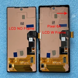 Original AMOLED Para Google Pixel 6 Pro 6Pro Pixel 6A Tela LCD Tela Touch Panel Digitizer Para Google6 Pixel6 GB7N6 LCD Frame