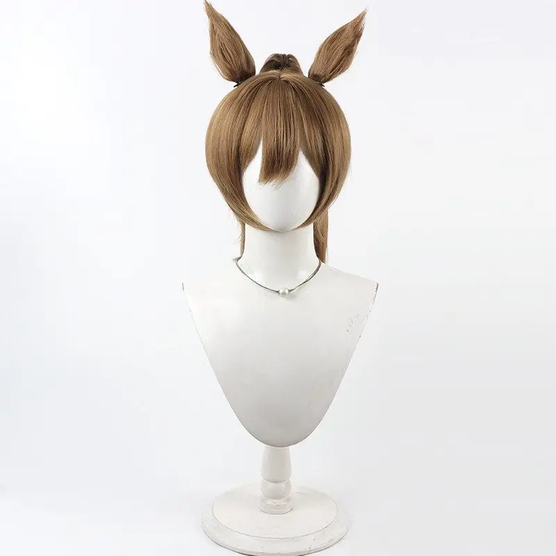 Umamusume Pretty Derby Smart Falcon Cosplay Wig Brown Heat Resistant Synthetic Hair Halloween Party Role Play Carnival + Wig Cap